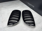 08-13 BMW E90 E92 E93 M3 Front Kidney Grilles Gloss Black Double Slotted