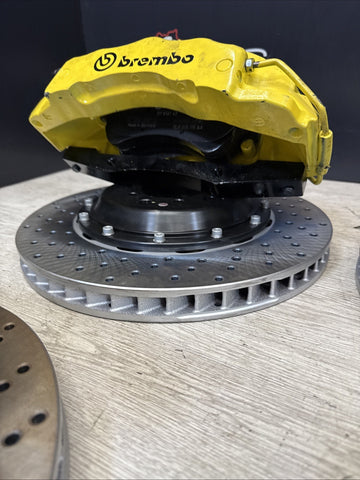 AS IS Set 01-06 BMW E46 M3 BREMBO Big Brake Kit Yellow Calipers Rotors Plug Play