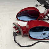 01-06 BMW E46 M3 Side View Door Mirrors Pair Imola Red *Cracked Glass*