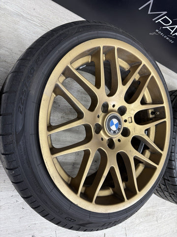 18x8 18x9 CSL STYLE 5x120 BMW E46 M3 Gold 18” Wheels Rims Set (4)