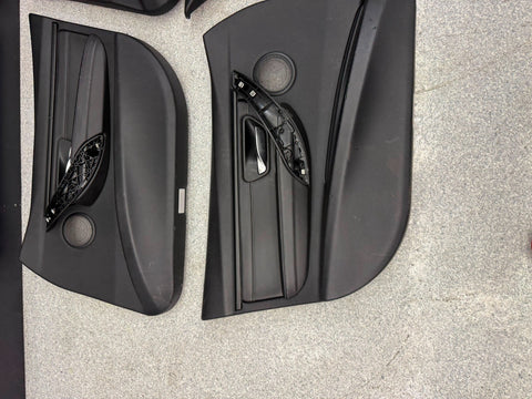 15-18 BMW F80 M3 Sedan Front Rear Door Card Panels Leather Black Set OEM *notes*