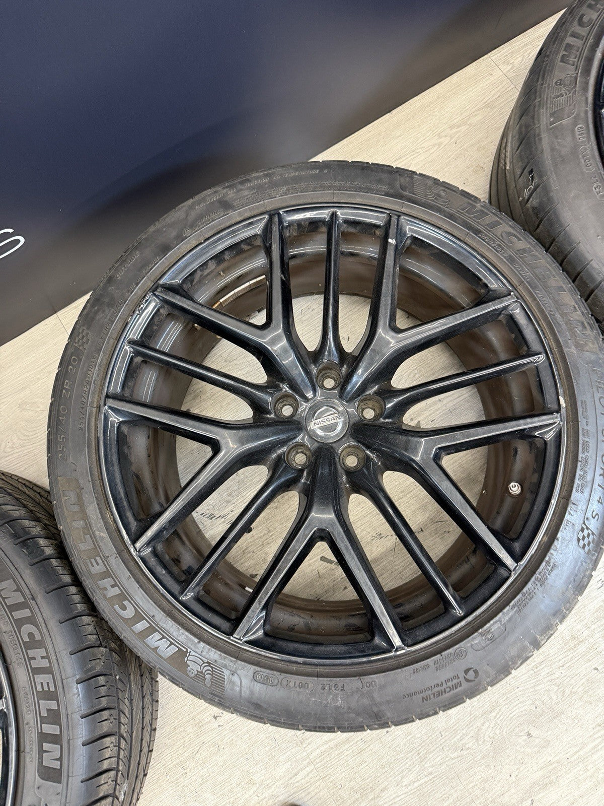 Standard Rims On R35 NISSAN GTR R35 FRONT & REAR SET ALLOY WHEELS RIMS BLACK OEM STAGGERED ...