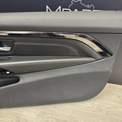 15-20 BMW F82 F83 M4 S55 Front Right Passenger Black Leather Door Card Panel