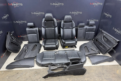 BMW F10 M5 11-16 FRONT HEATED ACTIVE SEATS BLACK MERINO DOOR PANELS BENCH 71k