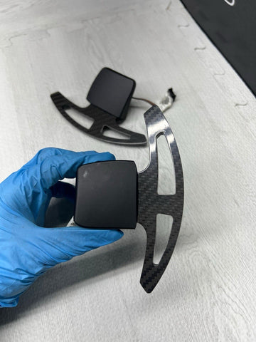 08-14 BMW E90 E92 E93 M3 X5M X6M DCT Steering Wheel Paddle Shifters Carbon Fiber