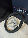 OEM PORSCHE 911 GT3 RS GEAR PADDLE SHIFTER ALCANTARA STEERING WHEEL w YELLOW TOP