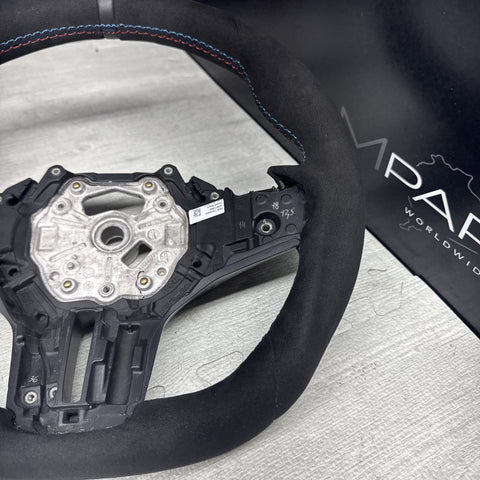 OEM BMW M3 G80 G82 M4 Custom Flat Bottom  Steering Wheel Alcantara Black Ring