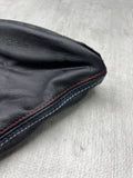 01-06 BMW E46 M3 EMERGENCY PARKING E BRAKE LEATHER BOOT TRI STITCH