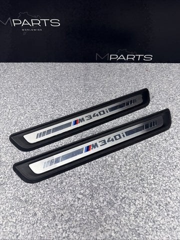 20-22 OEM BMW G20 M340 Front Door Sill Scuff Plates Covers Trims