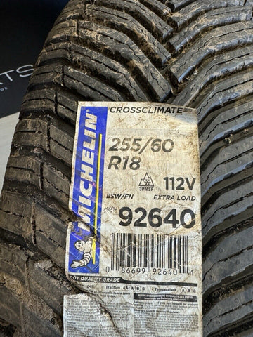 2022 NEW Michelin Cross Climate 255/60R18 112V XL BSW 2556018 Tire