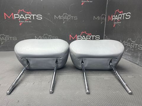 2001-2006 BMW E46 M3 Coupe Front Seat Headrests Grey Leather OEM