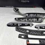 01-06 BMW E46 M3 Coupe Interior Armrests Trim Set Brushed Aluminum *Tab*