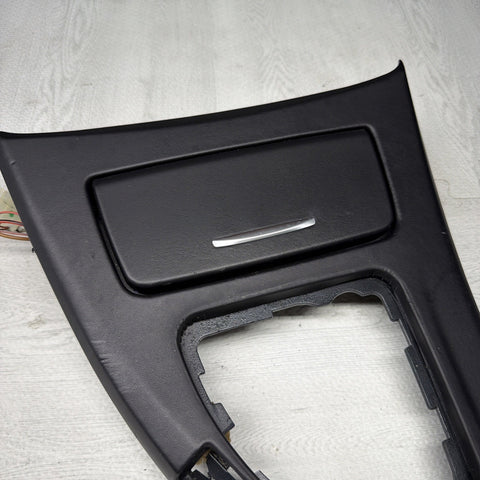 BMW E93 M3 08-13 Front Black Leather Manual Center Console Trim Assembly OEM