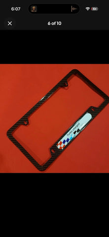 NEW License Plate Frame BMW Power Turbocharged Carbon Fiber Style Cover