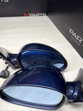 01-06 BMW E46 M3 Side View Door Mirrors Pair Topaz Blue Painted *Notes*