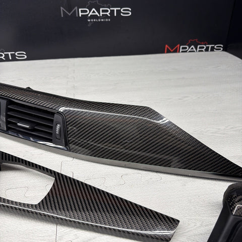 15-20 BMW F80 M3 F80 F82 M3 M4 Carbon Fiber Interior Dash Dashboard Trim Set OEM