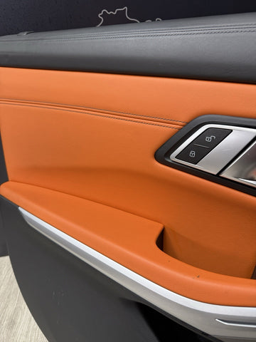 BMW 21-26 G80 M3 Front Left Kyalami Orange Leather Door Panel