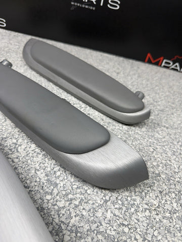 01-06 BMW E46 M3 Coupe Interior Armrests Trim Set Brushed Aluminum *4 Tabs