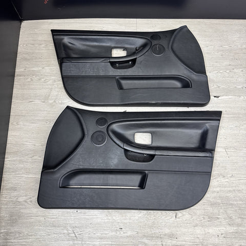 92-98 BMW E36 Sedan Front Interior Door Panel Card Pair Black Nappa OEM *Notes*