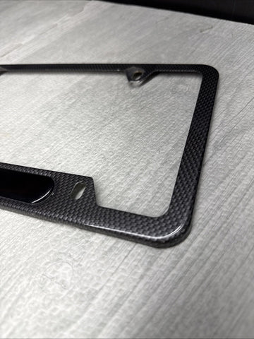 M GENUINE BMW OEM LICENSE PLATE FRAME BRACKET MOUNT HOLDER REAL CARBON STYLE