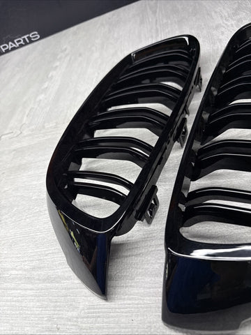BMW 15-20 F80 F82 F83 M3 M4 Front Kidney Grilles Gloss Black Set