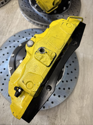 AS IS Set 01-06 BMW E46 M3 BREMBO Big Brake Kit Yellow Calipers Rotors Plug Play