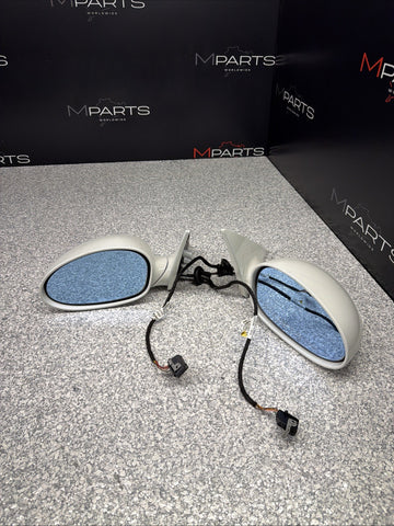 01-06 BMW E46 M3 Side View Door Mirrors Pair Alpine White *Notes*