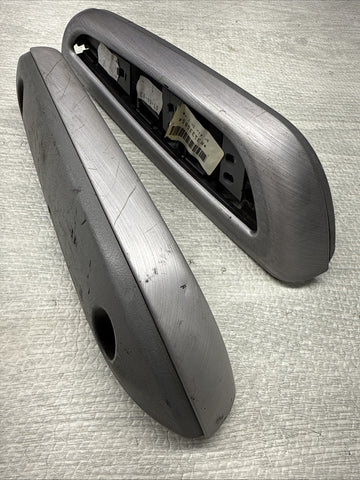 01-06 BMW OEM E46 M3 Convertible Brushed Aluminum/Grey Trims Armrests Rear Pair