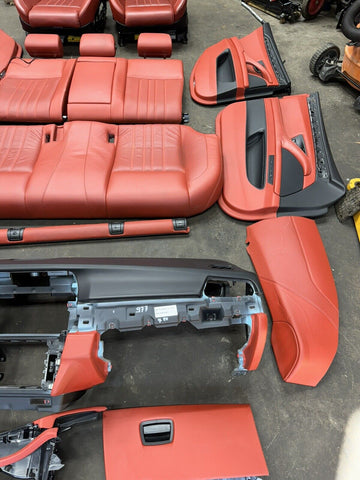 12-17 OEM BMW F10 M5 Complete RED Leather Interior Seats Panels Set