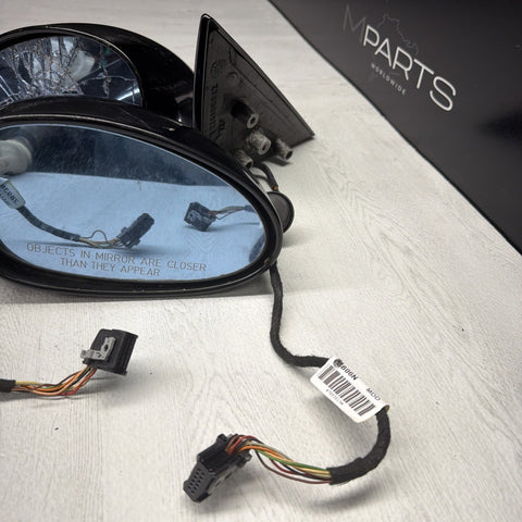 01-06 BMW E46 M3 Side View Door Mirrors Pair Jet Black *Notes*
