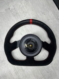 OMP SUPERQUADRO SUEDE RACING STEERING WHEEL FLAT BOTTOM 320MM