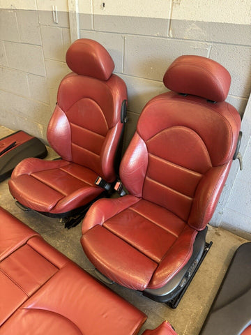 BMW E46 M3 01-06 Coupe Imola Red Nappa Leather Interior Seats Panels Set OEM