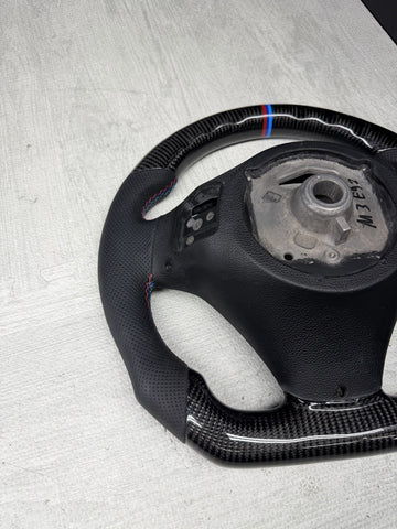 08-13 BMW E90 E92 E93 M3 OHC Carbon fiber Steering Wheel Tri Stitched DCT