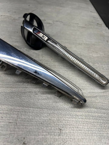 08-13 BMW E92 E93 M3 Front Fender Grilles Side Marker Light Chrome Trims OEM