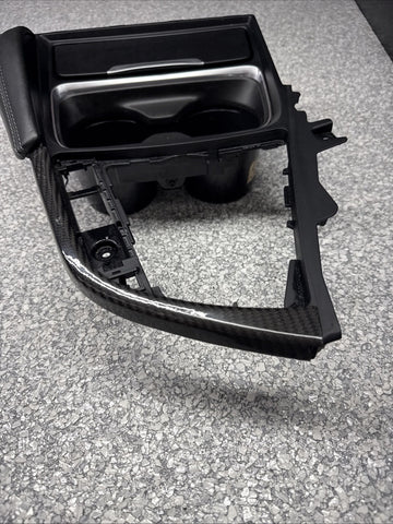 15-20 BMW F80 F82 F83 M3 M4 Front Cup Holder Center Console Trim White Stitching