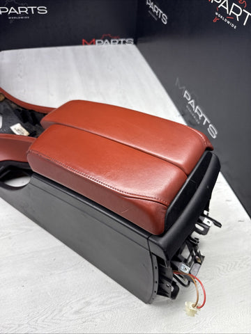 08-13 BMW E90 E92 E93 M3 Extended Fox Red Leather Center Console + Armrest OEM
