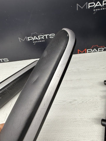 01-06 BMW E46 M3 Coupe Interior Armrests Trim Set Brushed Aluminum *Tab
