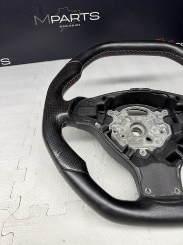 BMW 01-06 E46 M3 Manual Custom Leather Sides Flat Bottom Top Steering Wheel