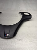 08-13 BMW E90 E92 E93 M3 Lower Steering Wheel Trim Cover Plate Black *Peeling*