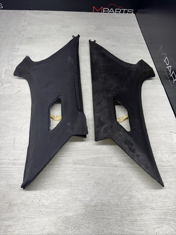 2001-2006 BMW M3 E46  Coupe Pair C Pillar Cover Trim Rear Cloth - DAMAGED CRACK