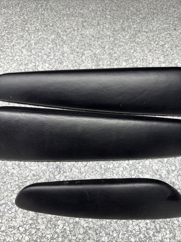 01-06 BMW E46 M3 Convertible Door Upper Arm Rest Armrest Pads Black