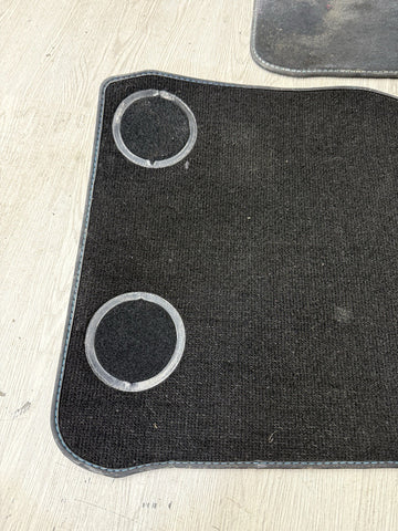 16-20 BMW F87 M2 Front Black White Stitching Floor Mat Set OEM