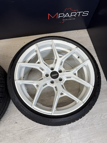 20” White Vossen Hybrid Forged HF-5 BMW G80 G82 G83 M3 M4 (21x10/22x11, 5x112)