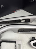 01-06 BMW E46 M3 Coupe Interior Armrests Trim Set Brushed Aluminum *Tab