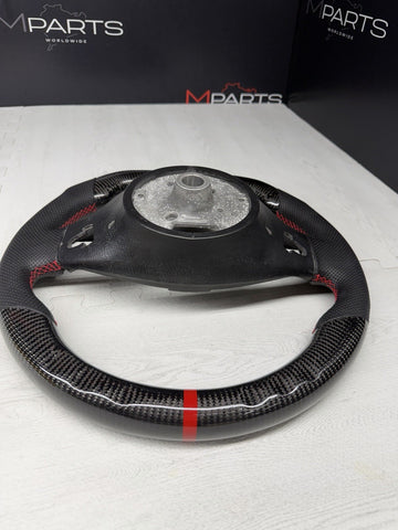 BMW E46 M3 E39 M5 M Real Carbon Fiber Steering Wheel Leather Red Stitching