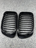 01-06 BMW E46 M3 Front Kidney Grilles Grills Matte Black *3 Broken Tabs