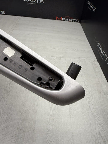 01-06 BMW E46 M3 Brushed Aluminum/Black Door Trim Armrest Right Front Passenger