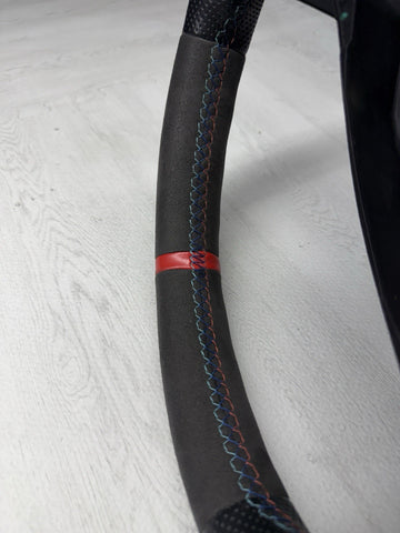 BMW 08-13 E90 E92 E93 M3 DCT Flatbottom Steering Wheel Rewrapped