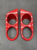 01-06 BMW E46 M3 FRONT FOG LIGHT COVERS SURROUND TRIMS IMOLA RED