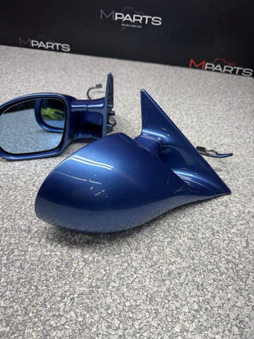 95-99 BMW E36 M3 Coupe Side Door Mirrors Pair OEM Estoril Blue